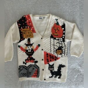 Vintage Halloween Pumpkin Cardigan